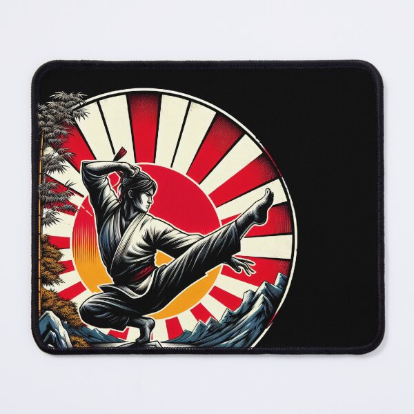Item preview, Ninjutsu Pose Fighter japanese Flag Design designed and sold by RedDesignSyc.
