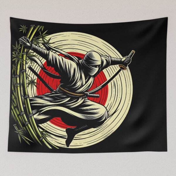 Item preview, Ninjutsu Ninja Fighter Japan Sun Circle Design designed and sold by RedDesignSyc.