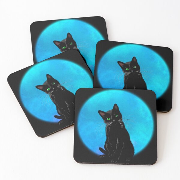 Item preview, Cat with full moon designed and sold by Yuno no ie.