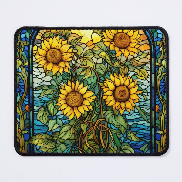 Artikelvorschau, Sonnenblumen Buntglas Jugendstil entworfen und verkauft von ArtNouveauChic.