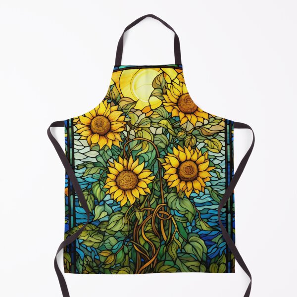 Artikelvorschau, Sonnenblumen Buntglas Jugendstil entworfen und verkauft von ArtNouveauChic.