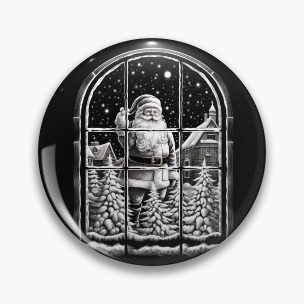 Item preview, Santa Claus Night Scene Window Pictures for Chalk Marker designed and sold by AnnaMDesign.