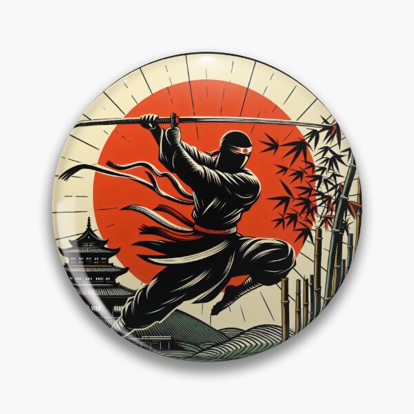 Item preview, Ninjutsu Katana Fighter japanese Flag Design designed and sold by RedDesignSyc.
