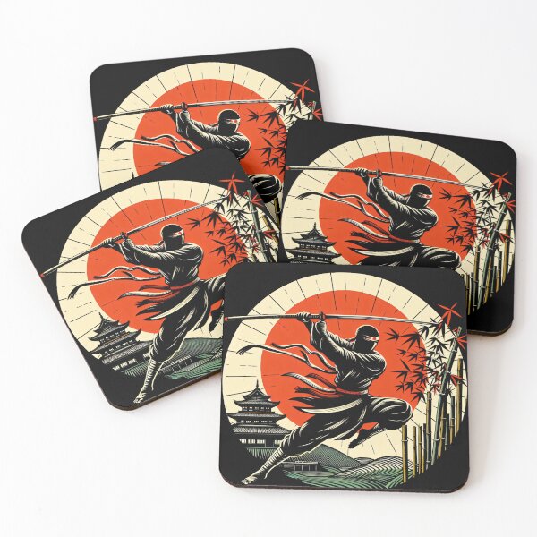 Item preview, Ninjutsu Katana Fighter japanese Flag Design designed and sold by RedDesignSyc.