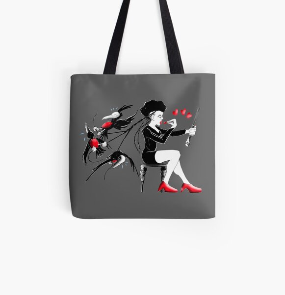 Hair Day for the Black Goth Girl All Over Print Tote Bag