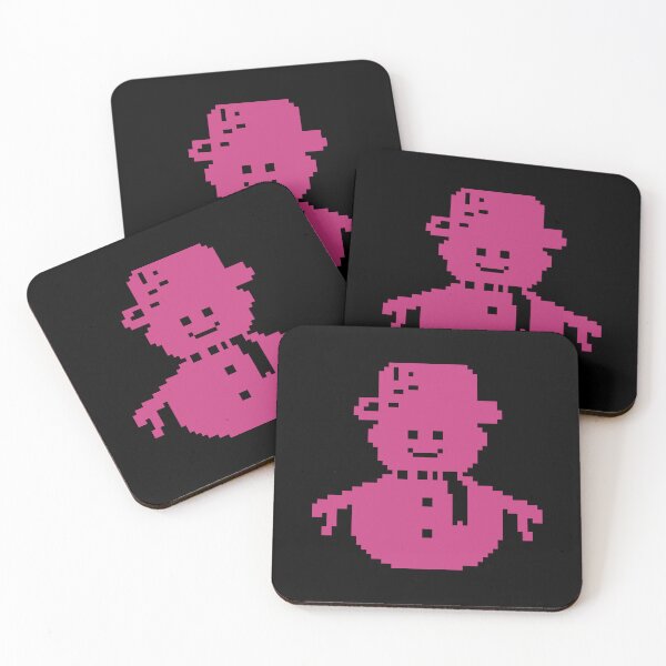 Item preview, Pink Snowman pixel art designed and sold by Xatutik.art.