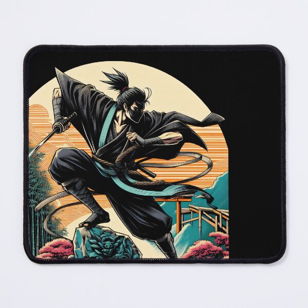 Item preview, Ninjutsu jumping Pose Ukiyo-e Zen Garden Design designed and sold by RedDesignSyc.