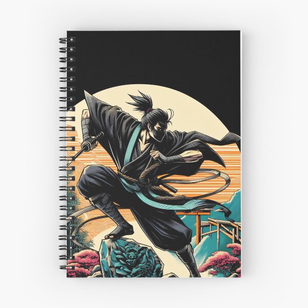 Item preview, Ninjutsu jumping Pose Ukiyo-e Zen Garden Design designed and sold by RedDesignSyc.