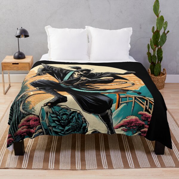 Item preview, Ninjutsu jumping Pose Ukiyo-e Zen Garden Design designed and sold by RedDesignSyc.