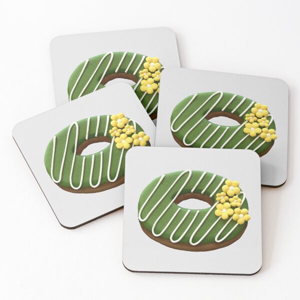 Item preview, Green tea doughnut with yellow flowers. designed and sold by aiko-p.