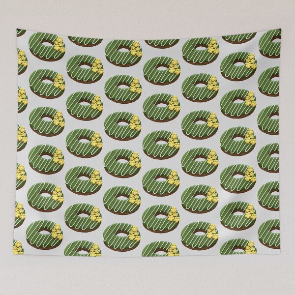 Item preview, Green tea doughnut with yellow flowers. designed and sold by aiko-p.