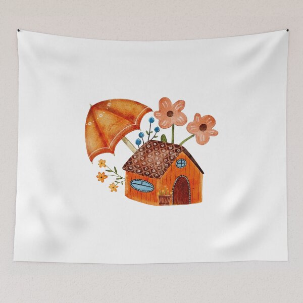 Item preview, Cottage house watercolor illustration designed and sold by pinkyfish1010.