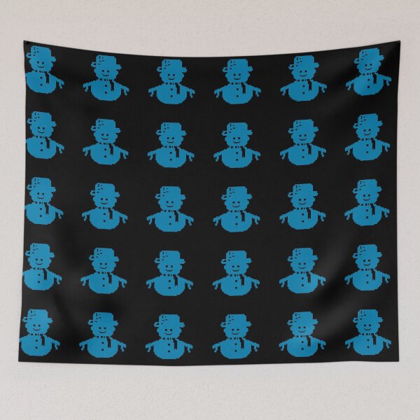Item preview, Snowman blue pixel art designed and sold by Xatutik.art.