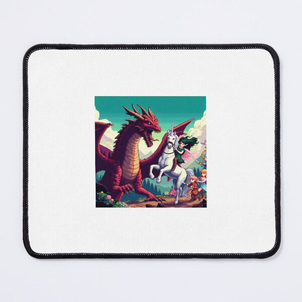 Item preview, Elf on Unicorn vs Red Dragon designed and sold by MysticStitchery.