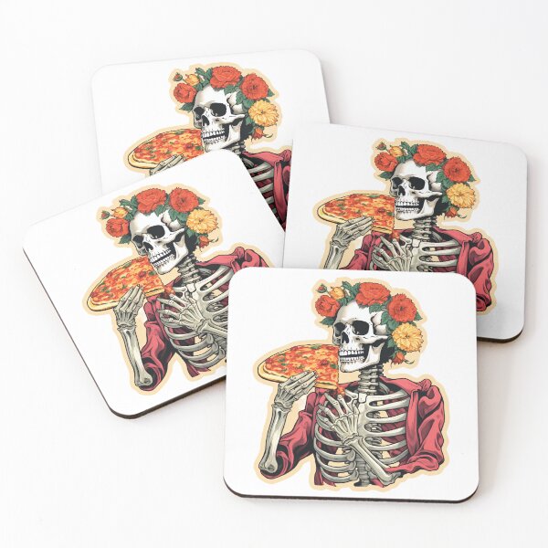 Item preview, Gothic Gourmet: Skeletal Floral Pizza Party - Food Lovers Gifting designed and sold by 21 Dragonflies.