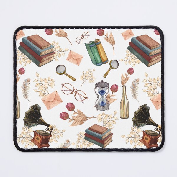 Item preview, Cozy Books,Envelop and glasses Vintage Pattern designed and sold by Hawa Shama.