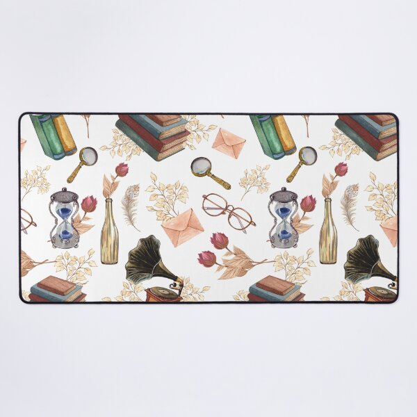 Item preview, Cozy Books,Envelop and glasses Vintage Pattern designed and sold by Hawa Shama.