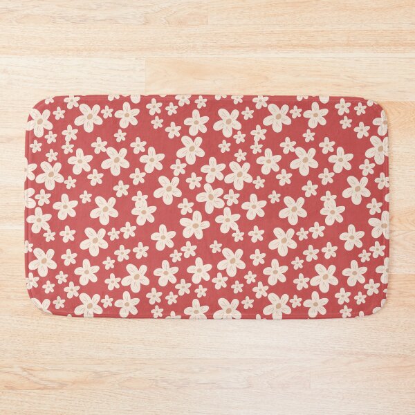 Item preview, Cream Flowers Pattern Chestnut Rose Red designed and sold by Jeallan Designs.