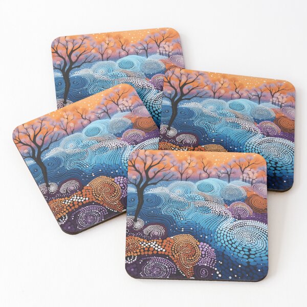 Item preview, Aboriginal Inspired Dot Art - With Trees in Park designed and sold by GrinGalore.