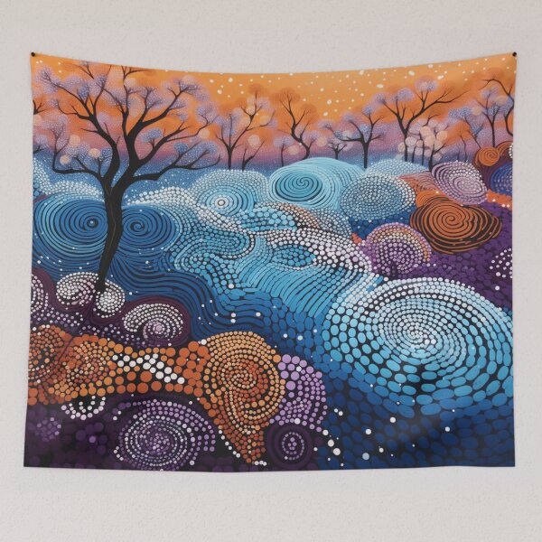 Item preview, Aboriginal Inspired Dot Art - With Trees in Park designed and sold by GrinGalore.
