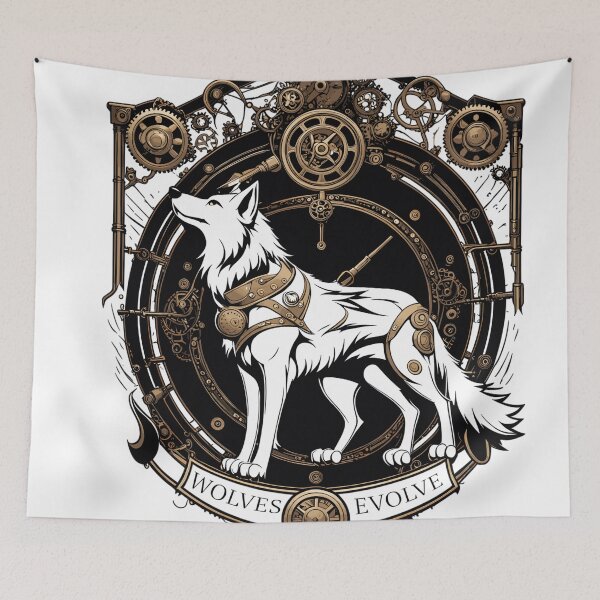 Item preview, Steampunk  Wolf white crest: Wolves Evolve designed and sold by EternalDelight1.