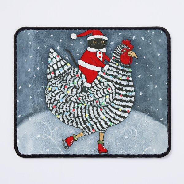 Item preview, Ice Skating Christmas Chicken designed and sold by KilkennyCat Art.
