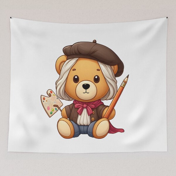 Item preview, Cute Painter Bear Kawaii  designed and sold by TeddybearClub.