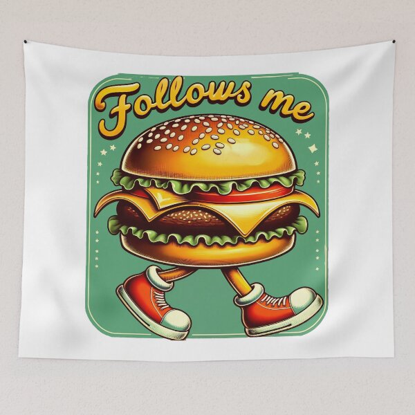 Item preview, "Step Up to Flavor" - Whimsical Burger Illustration designed and sold by Feral Season.