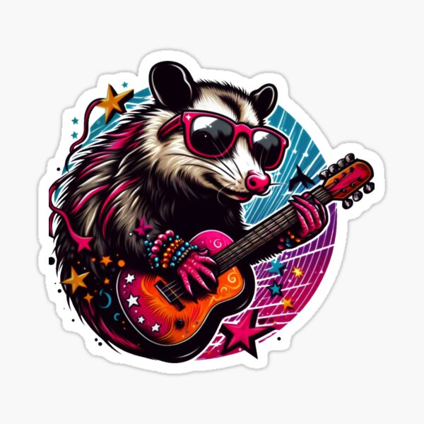 colorful Rock possum Sticker
