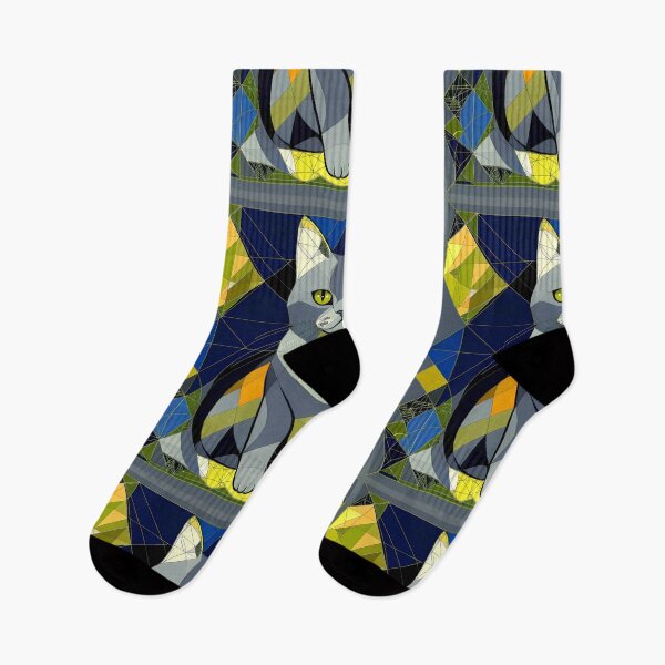 Item preview, Geometric British Shorthair Cats Pattern designed and sold by Geonimalia.