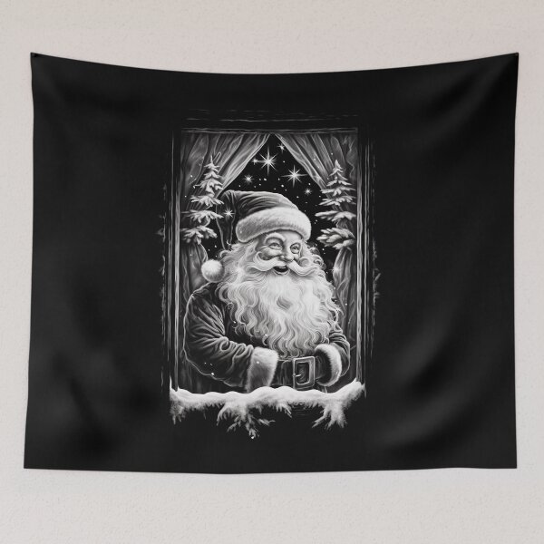 Item preview, Santa Claus Night Scene Window Pictures for Chalk Marker designed and sold by AnnaMDesign.