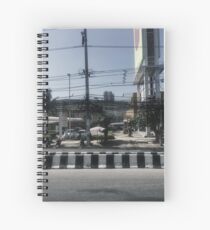Thailand Street With Lots Of Power Lines Spiral Notebook