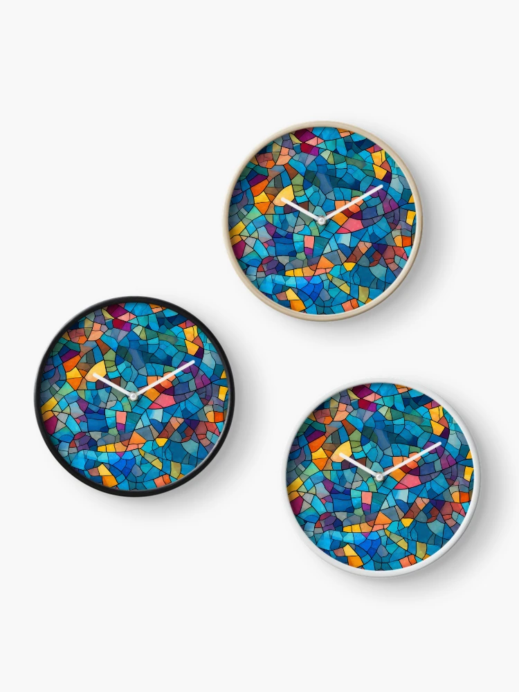 Thumbnail 3 of 4, Clock, Mosaic Pattern designed and sold by SideSignal.