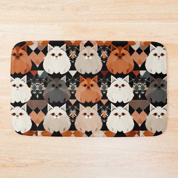 Item preview, Geometric Persian Cats Pattern designed and sold by Geonimalia.