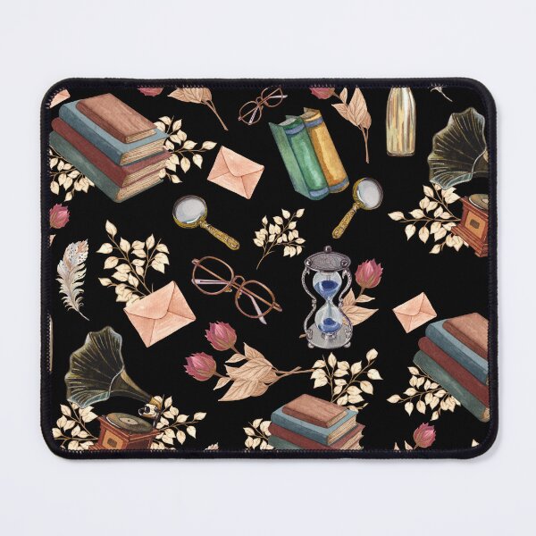 Item preview, Cozy Books,Envelop and glasses Vintage Pattern designed and sold by Hawa Shama.