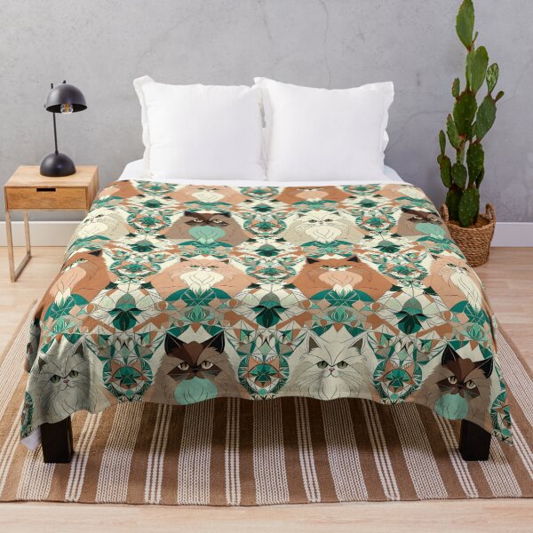 Item preview, Geometric Persian Cats Pattern designed and sold by Geonimalia.
