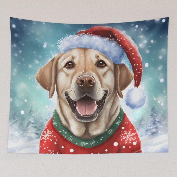Item preview, Labrador in christmass jumper and santa hat designed and sold by emaotx.