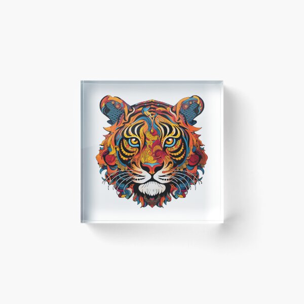 Item preview, colorful Tiger paisley rainbow designed and sold by zoldi.