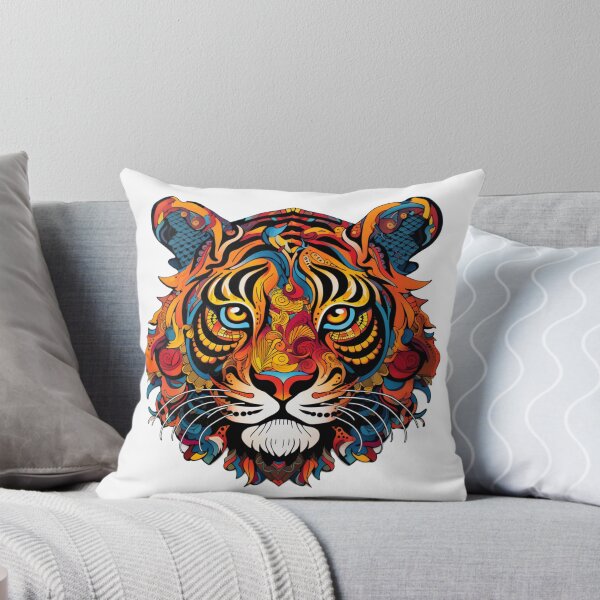 Item preview, colorful Tiger paisley rainbow designed and sold by zoldi.