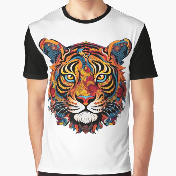 Item preview, colorful Tiger paisley rainbow designed and sold by zoldi.