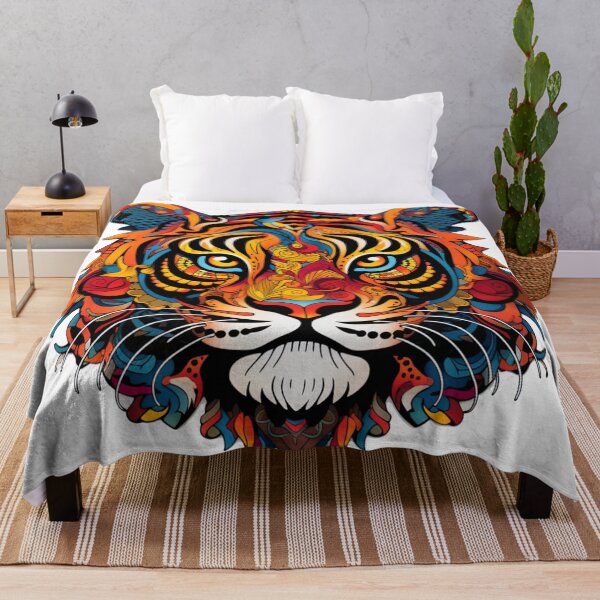 Item preview, colorful Tiger paisley rainbow designed and sold by zoldi.