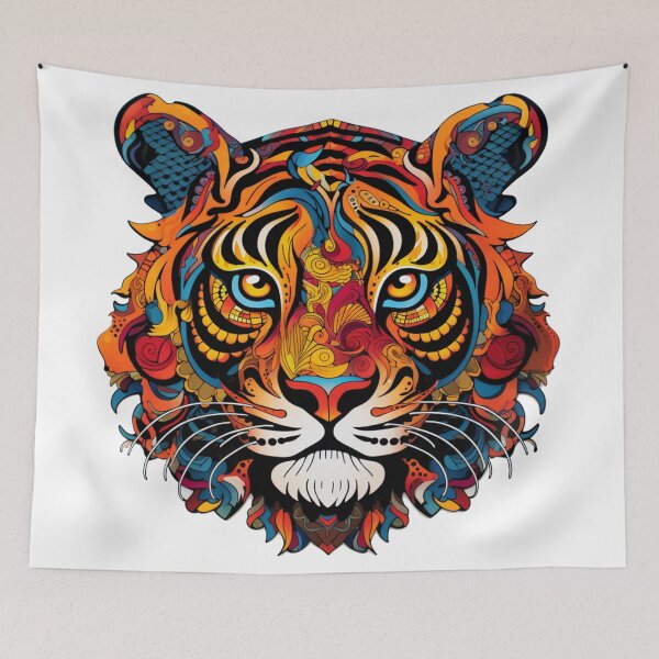 Item preview, colorful Tiger paisley rainbow designed and sold by zoldi.