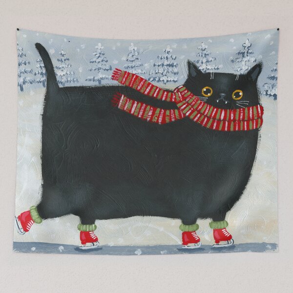 Item preview, Chonky Black Ice Skater Cat designed and sold by KilkennyCat Art.