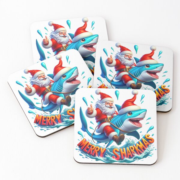 Item preview, Merry Sharkmas - Santa's Shark Sleigh: Splashing into a Vibrant Sharkmas designed and sold by Sonic-Store.