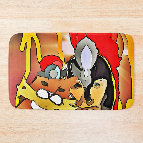 Item preview, A cat striking a pose alongside Achilles designed and sold by Olojo.