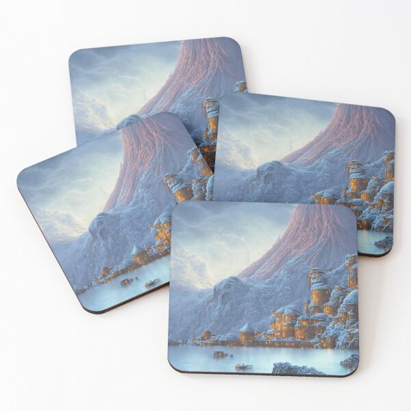 Item preview, Volcano on the lake in winter designed and sold by M-Y-A-R-T-.