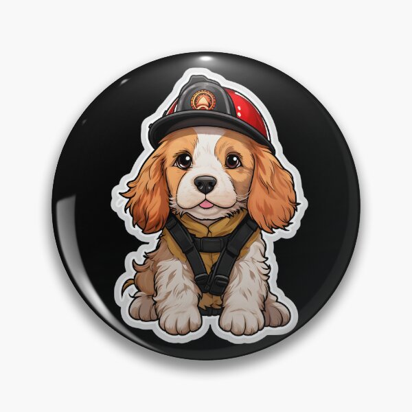 Item preview, Firefighter Clumber Spaniel designed and sold by CUTEDOGGIEZ.