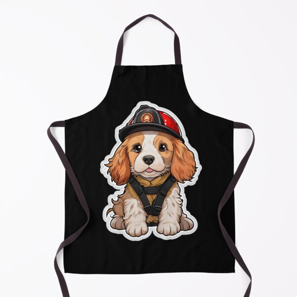 Item preview, Firefighter Clumber Spaniel designed and sold by CUTEDOGGIEZ.