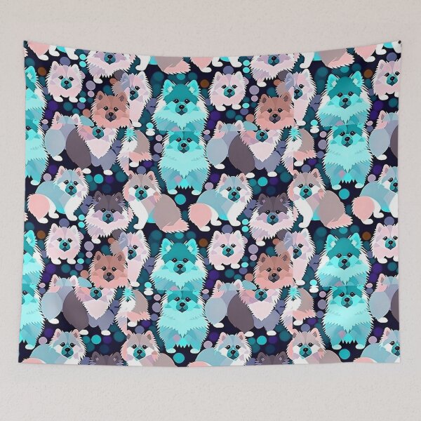 Item preview, Geometric Pomerenian Dogs Pattern designed and sold by Geonimalia.
