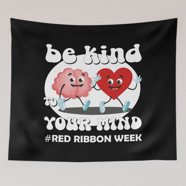 Item preview, be kind to your mind red ribbon week  designed and sold by shopbakas.